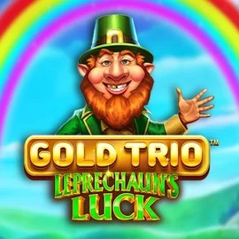 Gold Trio Leprechaun's Luck slot logo by Playtech at Hollywin Casino