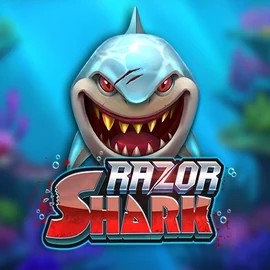 Razor Shark online game logo by Push Gaming on hollywinn.com